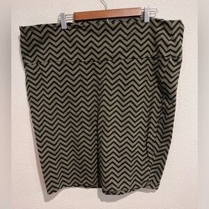 Torrid Chevron Cotton Stretch High Rise Mini Skirt Olive Green Black Size 4X